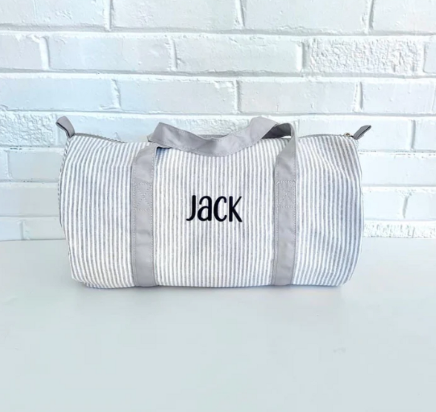 Personalized Seersucker Duffle Bag