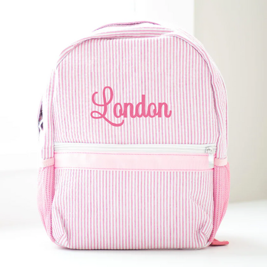 Personalized Seersucker Backpack